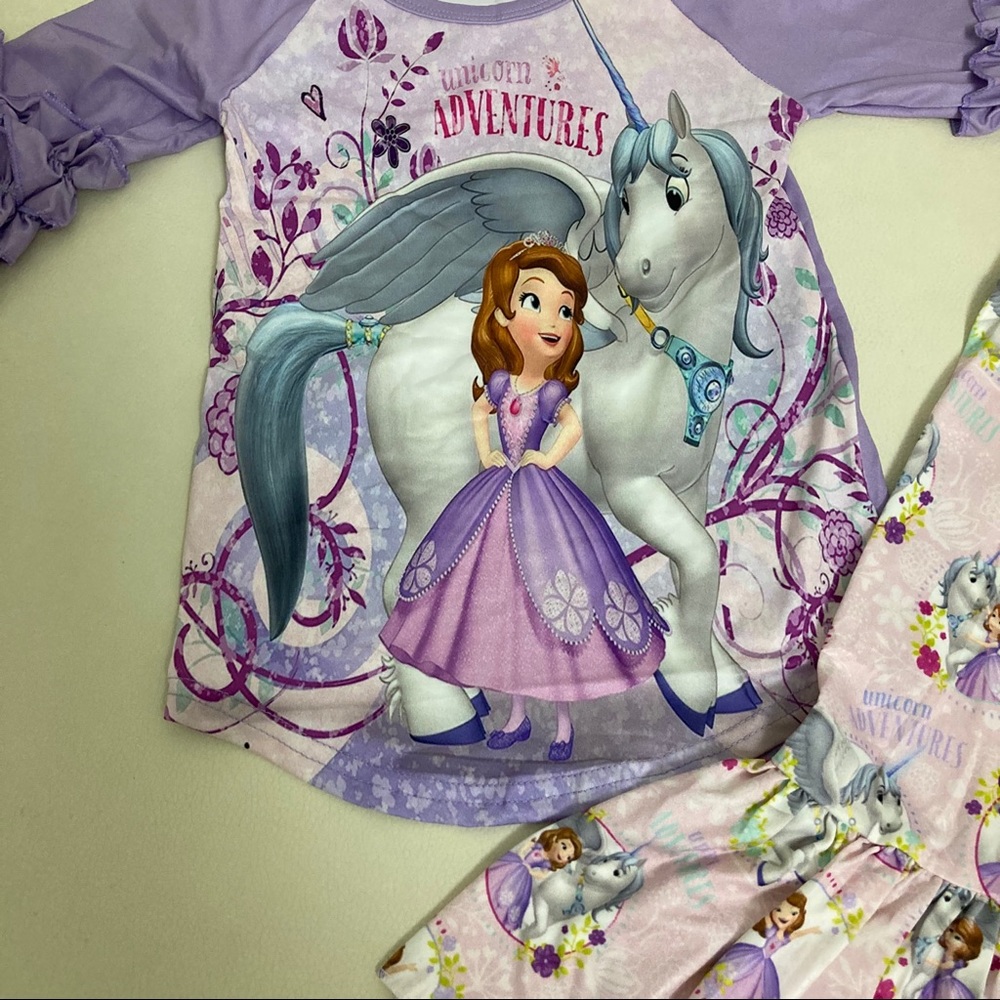 Princess Sophia Cute Unicorn 🦄 Ruffle pants set - Picture 6 of 7